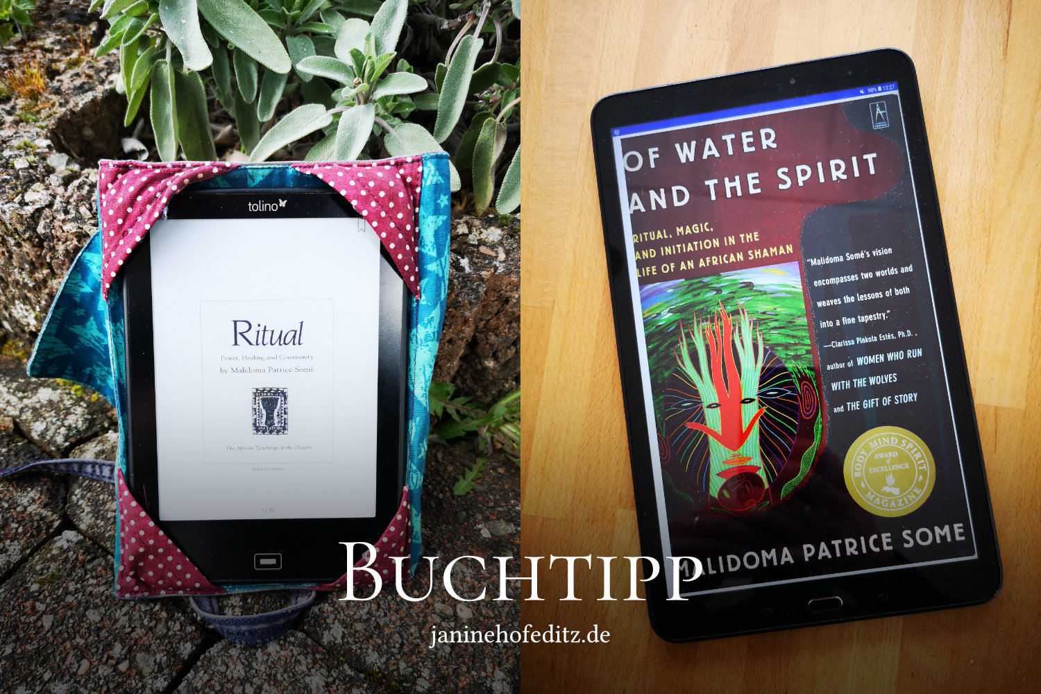 Bild zeigt die E-Books Ritual und Of Water and the Spirit von Malidoma Somé